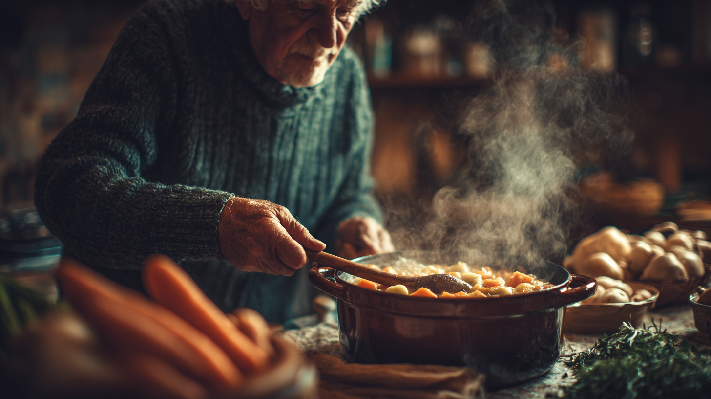 Cuplu în vârstă bucurându-se de o masă sănătoasă împreună